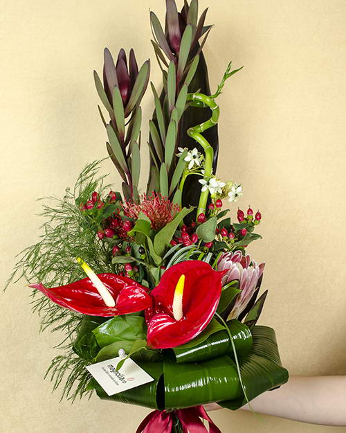 Business bouquet with exotic flowers