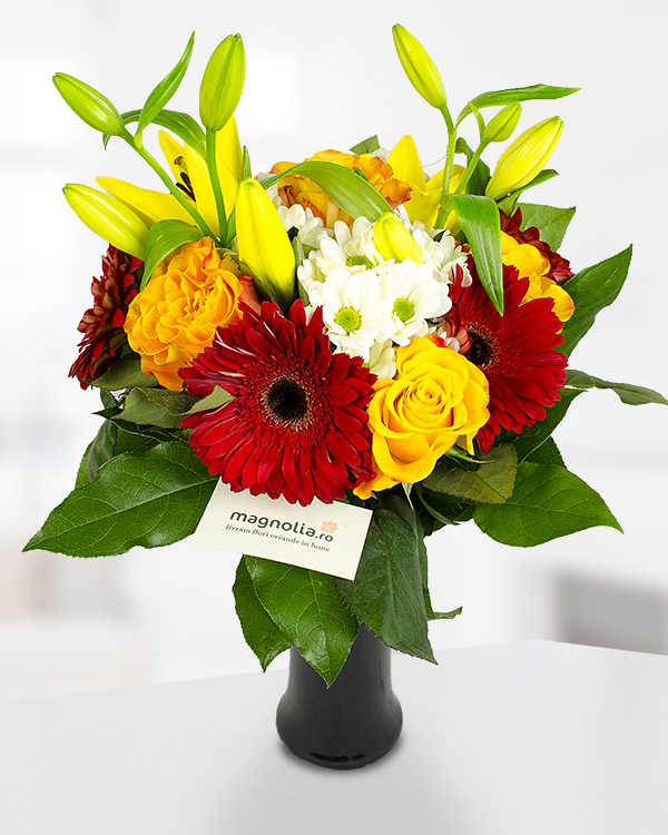 Orange and yellow flower bouquet