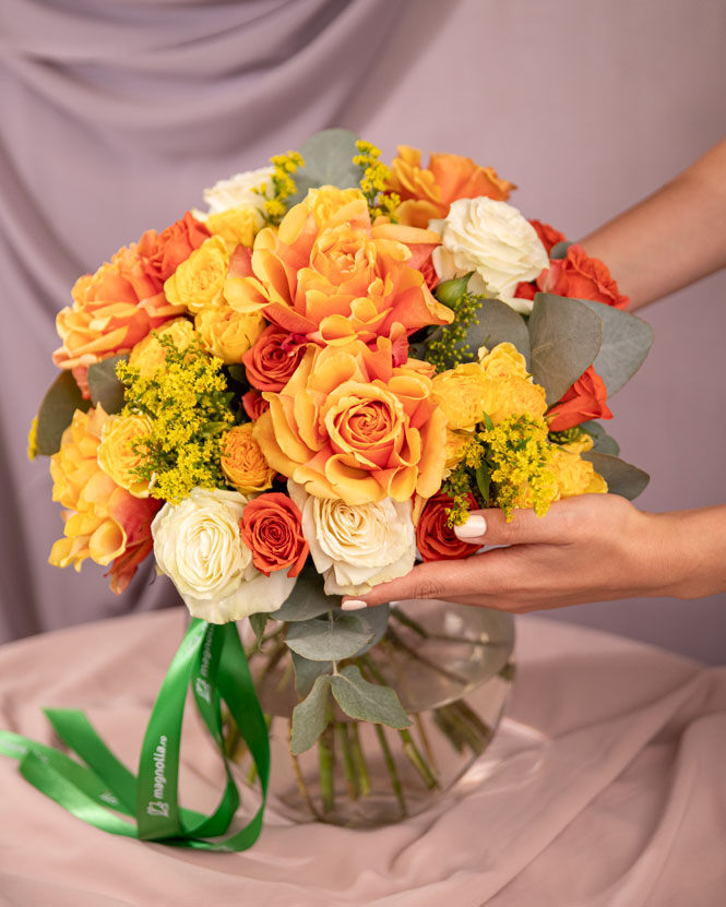 Bouquet with yellow and orange flowers