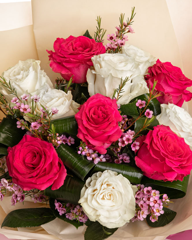 Delicate bouquet with roses