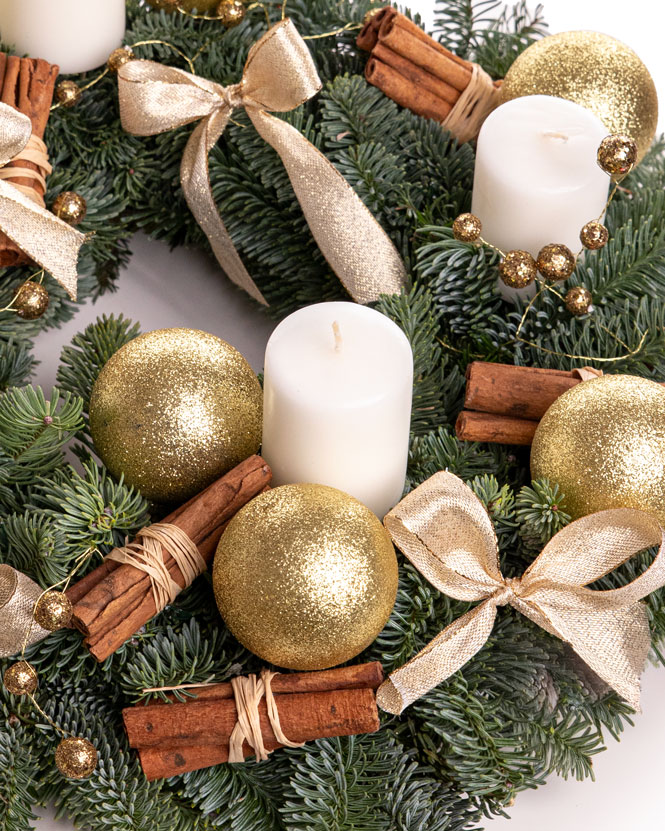 Christmas wreath with ornaments