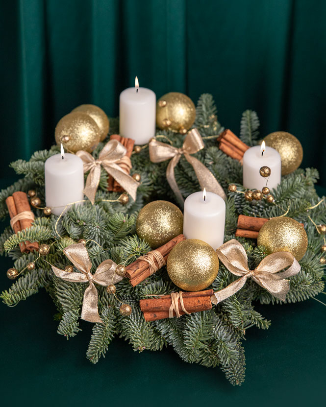 Christmas wreath with ornaments