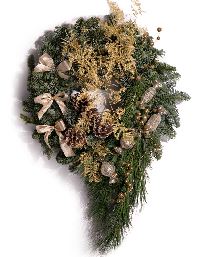 ”Fancy Christmas” door wreath