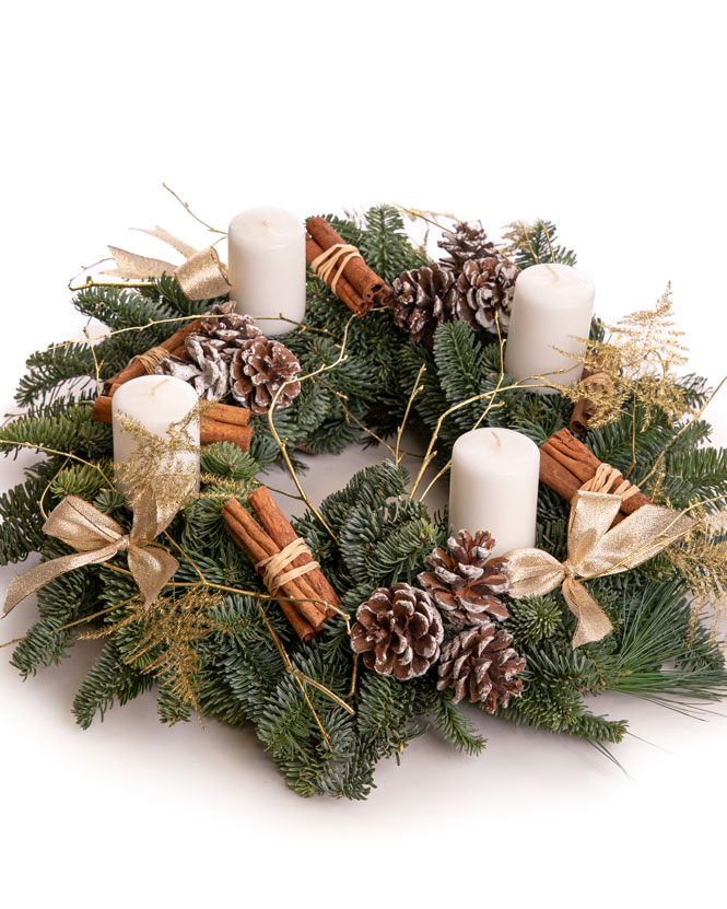 Christmas wreath with ornaments