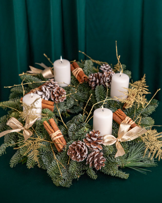 Christmas wreath with ornaments