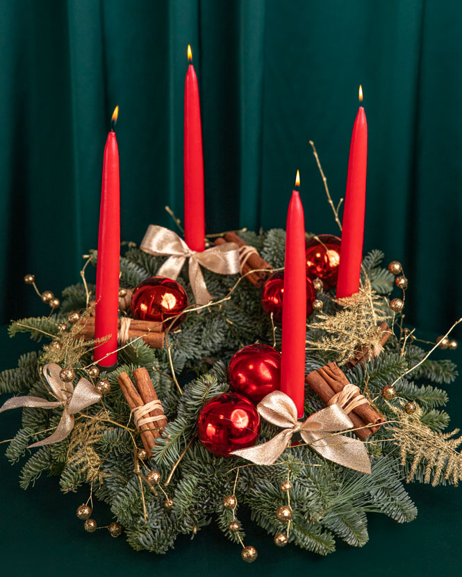 Christmas wreath with accessories