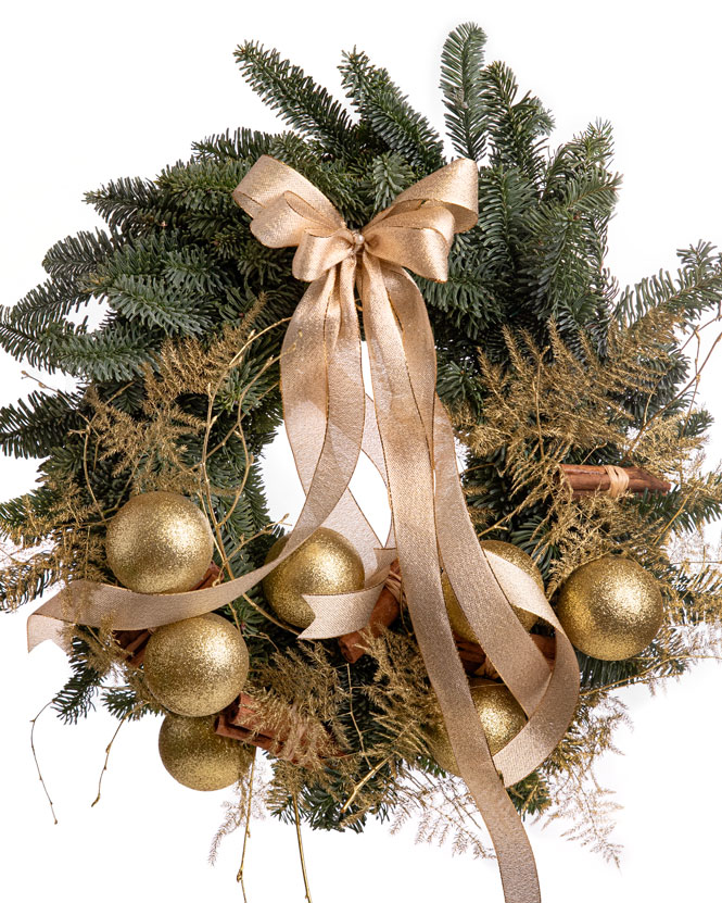 Wreath with Christmas decorations